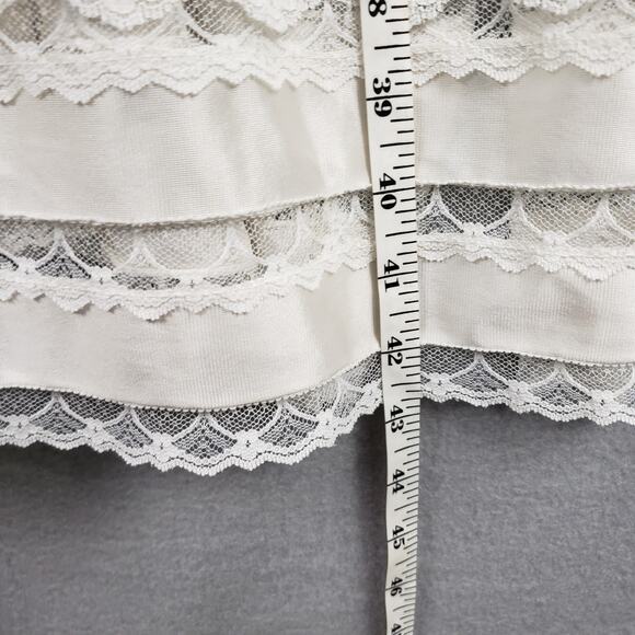 Vintage 40 Lace Trim Lingerie Slip Dress White Y2K Sabrina Carpenter Angelcore - Picture 5 of 10